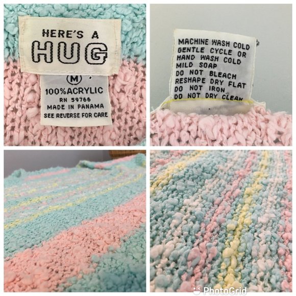 Vintage 80s 90s Pastel Nubby Striped Sweater, Soft Girl Pastel Sweater, VSCO - Picture 2 of 10